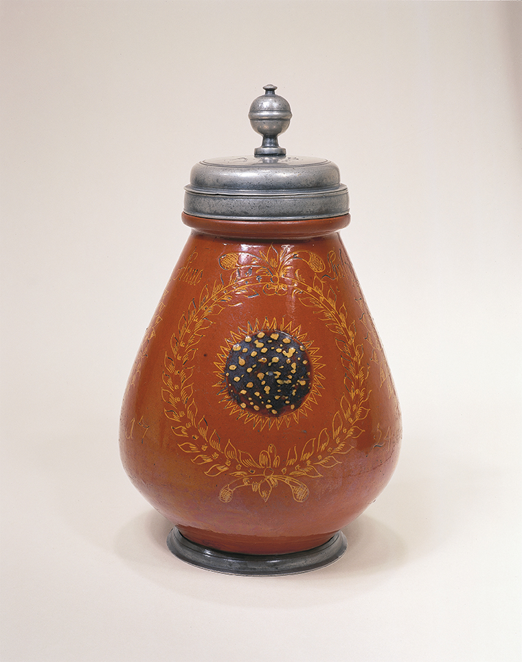 Wetterauer Birnkrug 1724 datiert salt glazed stoneware jug
