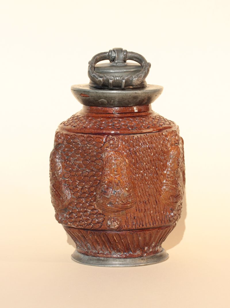 Rare Bunzlau Stoneware Bottle ca. 1680