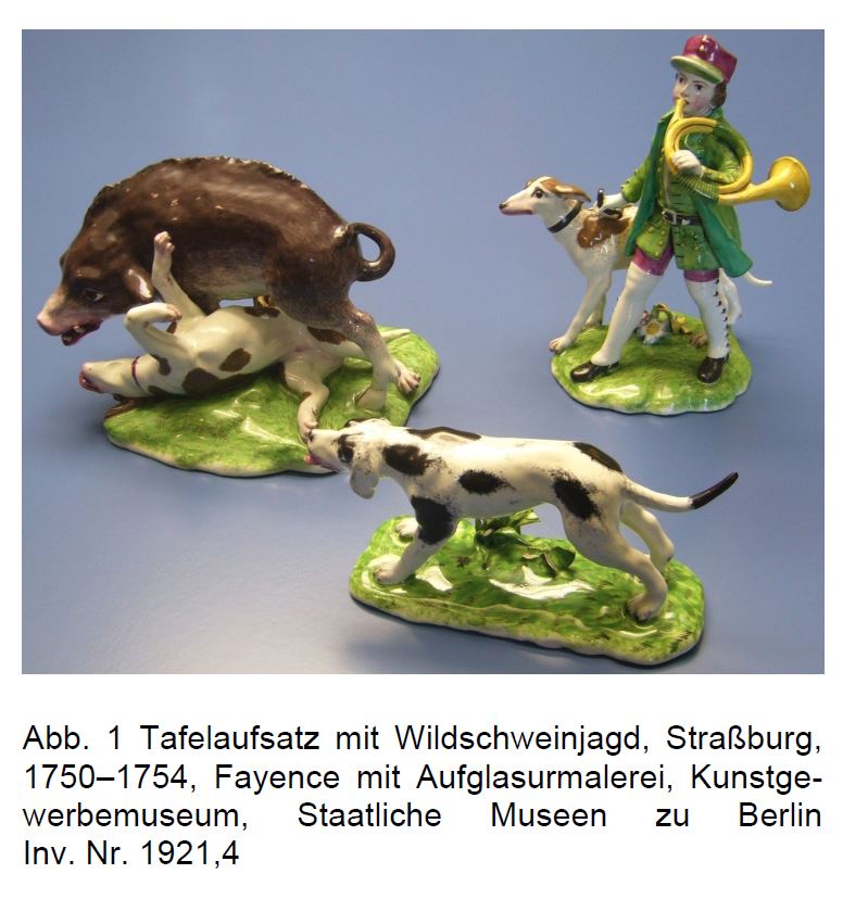 Tafelaufsatz mit Wildschweinjagd Straßburg um 1750 Staatliche Museen zu Berlin