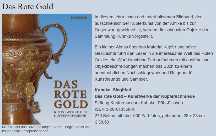 Kuhnke, Siegfried Das rote Gold – Kunstwerke der Kupferschmiede