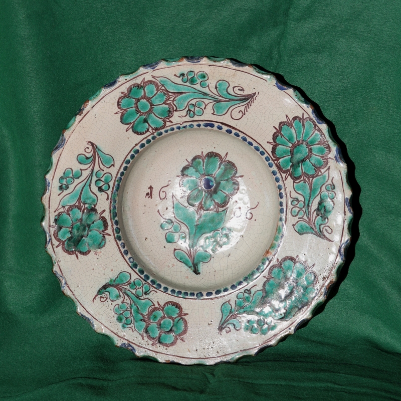 Rare 17th century Zittau Faience Charger dated 1686